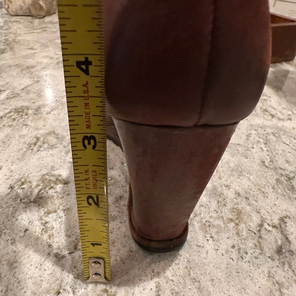Anthropologie | Biala | distressed | burgundy brown | wedge | 39M/8 | booties - Picture 14 of 16